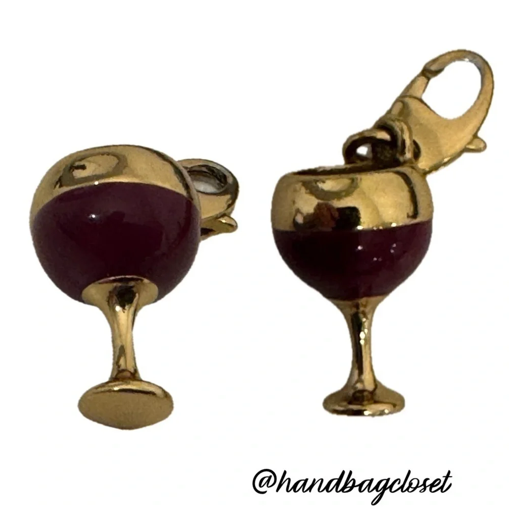 KATE SPADE WINE GOBLET CHARM LARABEE GLASS CHEERS HOW CHARMING NO BRACELET - Picture 2 of 7